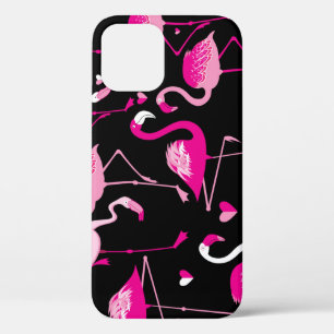 Rosa Flamingos, dunkles, nahtloses Muster. Case-Mate iPhone Hülle