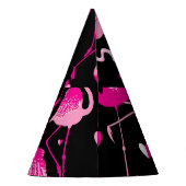 Rosa Flamingos, dunkles, nahtloses Muster. Partyhütchen (Rückseite)
