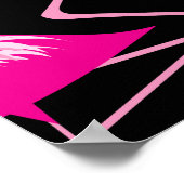Rosa Flamingos, dunkles, nahtloses Muster. Poster (Ecke)