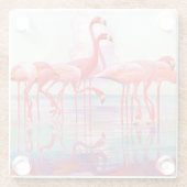Rosa Flamingos durch Francis-Lee Jacques Glasuntersetzer (Rückseite)
