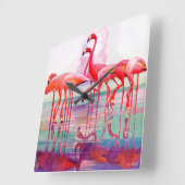 Rosa Flamingos durch Francis-Lee Jacques Quadratische Wanduhr (Winkel)