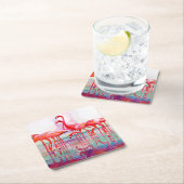 Rosa Flamingos durch Francis-Lee Jacques Rechteckiger Pappuntersetzer (Vor Ort)