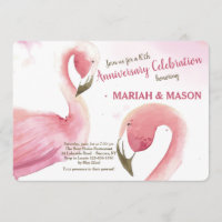 Rosa Flamingos Einladung zum Hochzeitstag