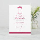 Rosa Flamingos Einladung zur Hochzeit (Stehend Vorderseite)