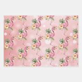 Rosa Flamingos Exotische Blume Geschenkpapier Set (Vorderseite 3)
