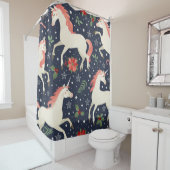 Rosa Flamingos, exotische Vögel, Ananas, tropische Duschvorhang (Beispiel)