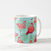 Rosa Flamingos: Exotisches Nahtloses Muster. Kaffeetasse (VorderseiteRechts)