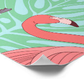 Rosa Flamingos: Exotisches Nahtloses Muster. Poster (Ecke)