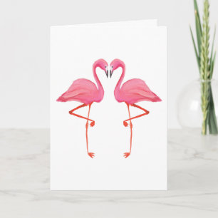 Rosa Flamingos FLAMINGO-HERZ Herzlichen Glückwunsc Karte