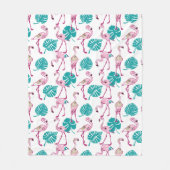 Rosa Flamingos Fleecedecke (Vorderseite)