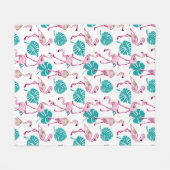 Rosa Flamingos Fleecedecke (Vorderseite (Horizontal))