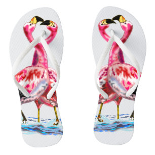 Rosa Flamingos Flip Flops - Ihre Farbe Badesandalen
