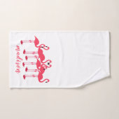 Rosa Flamingos-Flock Badhandtuch Set (Handtuch)
