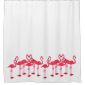 Rosa Flamingos-Flock Duschvorhang (Vorderseite)