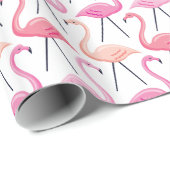 Rosa Flamingos Geschenkpapier (Rolleneckpunkt)