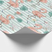 Rosa Flamingos Geschenkpapier (Ecke)
