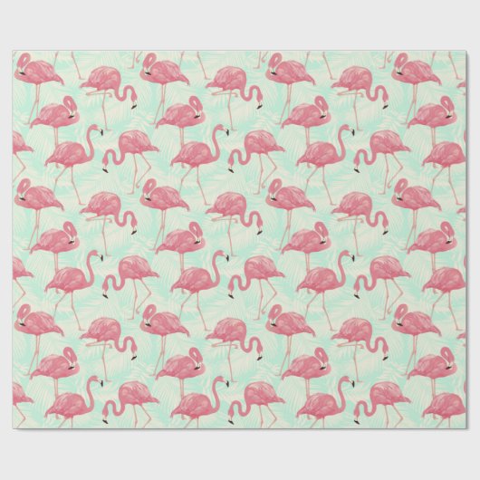 Rosa Flamingos Geschenkpapier (Flach)