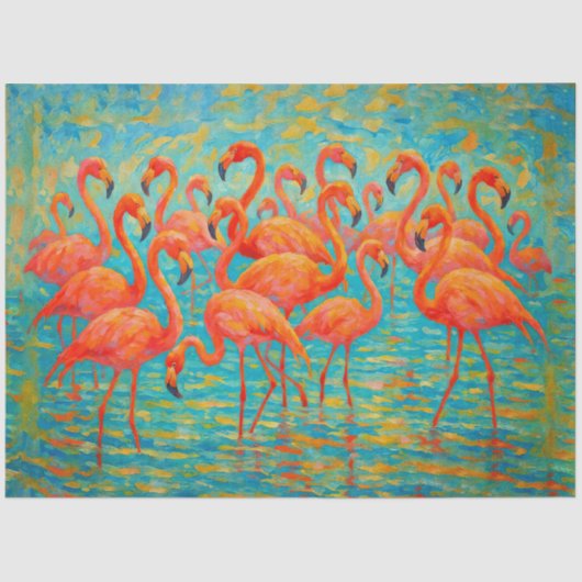 rosa Flamingos-Gewebe oder Dekopapier Seidenpapier (Vorderseite)