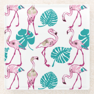 Rosa Flamingos Glasuntersetzer