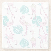 Rosa Flamingos Glasuntersetzer (Rückseite)