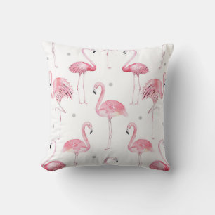Rosa Flamingos Grau Polka Dots Chic Minimal Custom Kissen