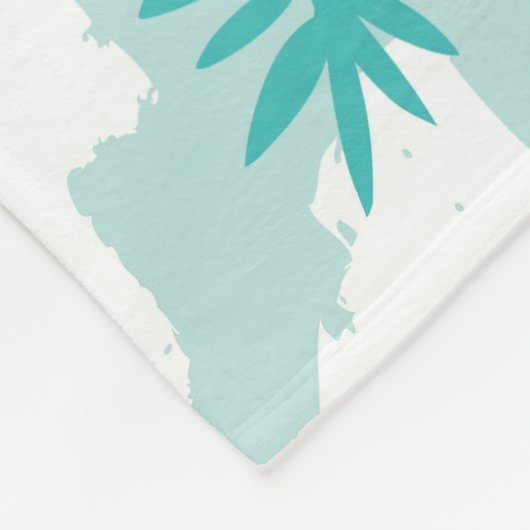 Rosa Flamingos, grüne Blätter aus Palmen, tropisch Fleecedecke (Ecke)