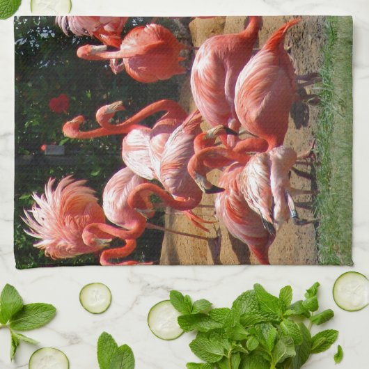 Rosa Flamingos Handtuch (Gefaltet)