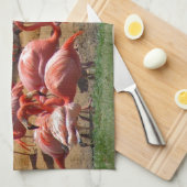 Rosa Flamingos Handtuch (Viertel Falte)