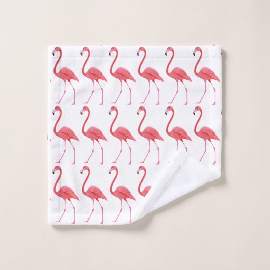 Rosa Flamingos Handtuch Set (Waschlappen)
