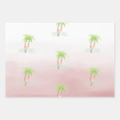 Rosa Flamingos Hibiskus Floral Geschenkpapier Set (Vorderseite 2)