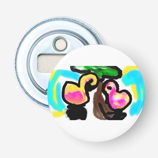 Rosa Flamingos Hochzeit Flaschenöffner (Vorderseite)