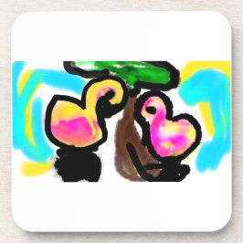 Rosa Flamingos Hochzeit Getränkeuntersetzer