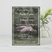 Rosa Flamingos Hochzeit im Freien Einladung (Stehend Vorderseite)