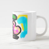 Rosa Flamingos Hochzeit Jumbo-Tasse (Rechts)