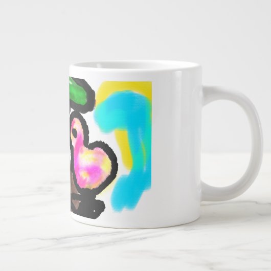Rosa Flamingos Hochzeit Jumbo-Tasse (Rechts)