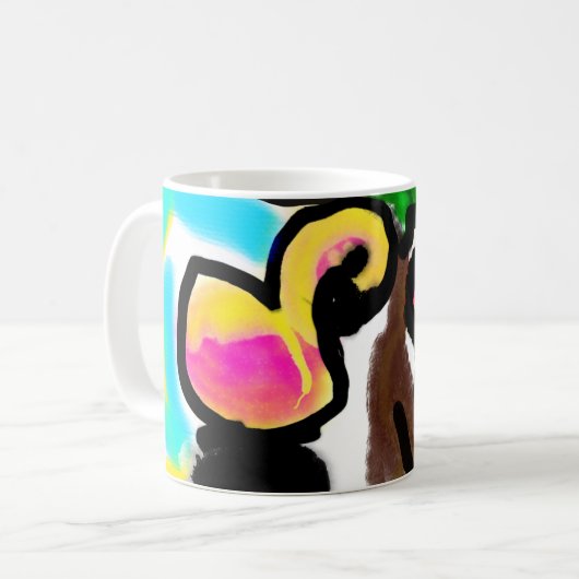 Rosa Flamingos Hochzeit Kaffeetasse (Vorderseite Links)