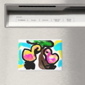 Rosa Flamingos Hochzeit Magnet (In Situ (Geschirrspüler))