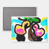 Rosa Flamingos Hochzeit Magnet (Vorderseite/Rückseite)