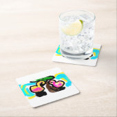 Rosa Flamingos Hochzeit Rechteckiger Pappuntersetzer (Vor Ort)