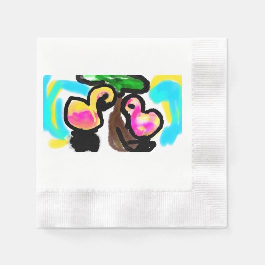 Rosa Flamingos Hochzeit Serviette (Vorderseite)