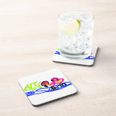 Rosa Flamingos Hochzeit Sommerspass Getränkeuntersetzer (Rechte Seite)