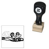 Rosa Flamingos Hochzeit Sommerspass Gummistempel (Stempel)