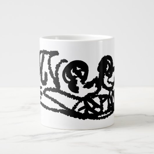 Rosa Flamingos Hochzeit Sommerspass Jumbo-Tasse (Vorderseite)
