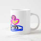 Rosa Flamingos Hochzeit Sommerspass Jumbo-Tasse (Rechts)
