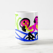 Rosa Flamingos Hochzeit Sommerspass Kaffeetasse (Mittel)