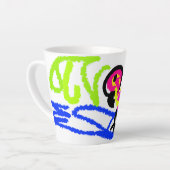 Rosa Flamingos Hochzeit Sommerspass Milchtasse (Linke Ecke)