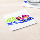 Rosa Flamingos Hochzeit Sommerspass Rechteckiger Pappuntersetzer (angewinkelt)