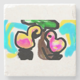 Rosa Flamingos Hochzeit Steinuntersetzer