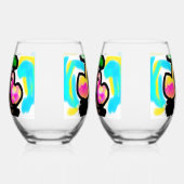 Rosa Flamingos Hochzeit Weinglas Ohne Stiel (Links)