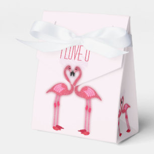 Rosa Flamingos - I Liebe u - Gefälligkeitsbox Geschenkschachtel